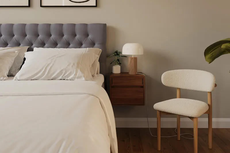 Hilton Lyx Komplett Sängpaket 180x200 cm Kontinentalsäng med knappad sänggavel i sammet - Grå - Products - Möbler - Säng - Kontinentalsäng