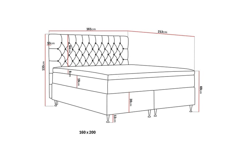 Hilton Lyx Kontinentalsäng 160x200 cm - Olivgrön - Products - Möbler - Säng - Kontinentalsäng