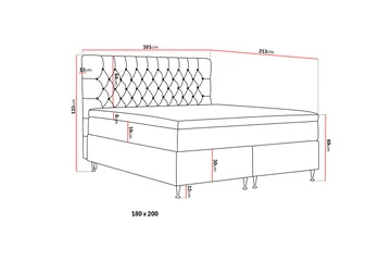 Hilton Lyx Kontinentalsäng 180x200 cm - Ljusgrå - Products - Möbler - Säng - Kontinentalsäng