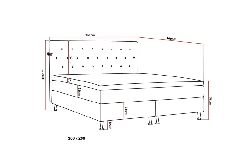 Hilton Plus Komplett Sängpaket 160x200 cm - Beige - Products - Möbler - Säng - Komplett sängpaket