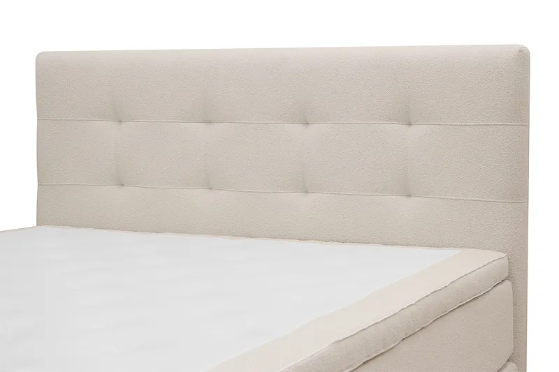 Hilton Premium Komplett Sängpaket 180x200 cm Kontinentalsäng med Sänggavel - Ljusbeige Bouclé - Products - Möbler - Säng - Kontinentalsäng