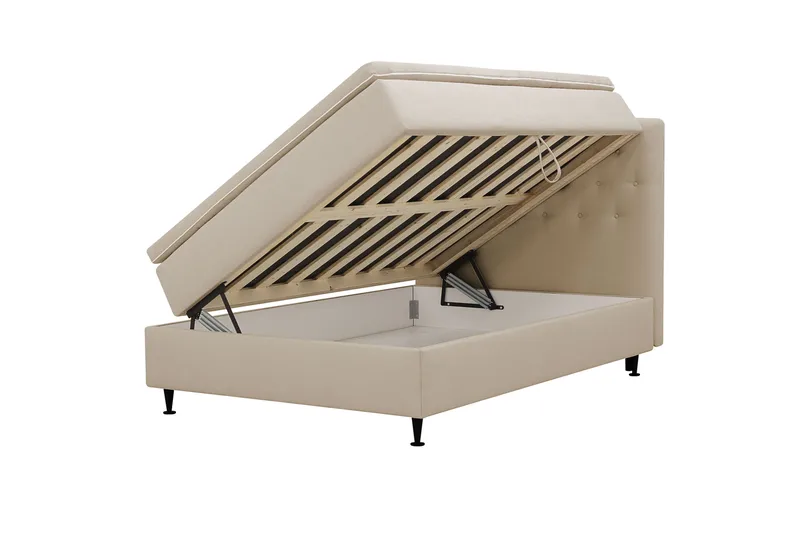 Hilton Plus Komplett Sängpaket med Förvaring 140x200 cm - Beige - Products - Möbler - Säng - Enkelsäng