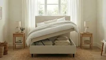 Hilton Plus Komplett Sängpaket med Förvaring 120x200 cm - Ljusbeige - Products - Möbler - Säng - Säng med förvaring