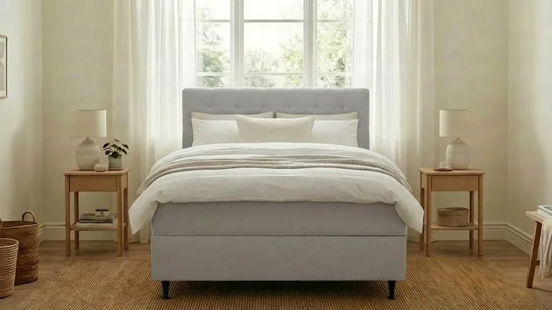 Hilton Plus Komplett Sängpaket med Förvaring 140x200 cm - Grå - Products - Möbler - Säng - Säng med förvaring