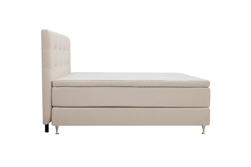 Hilton Premium Komplett Sängpaket 180x200 cm Kontinentalsäng med Sänggavel - Ljusbeige Bouclé - Products - Möbler - Säng - Kontinentalsäng