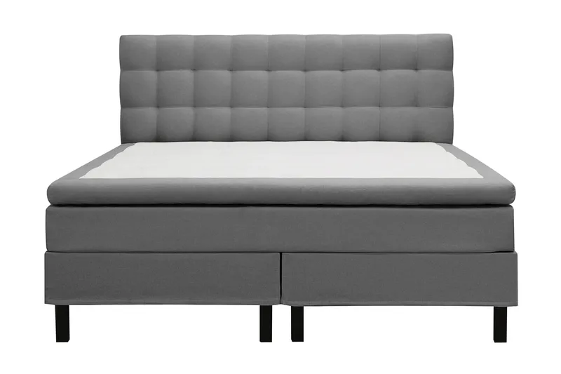 HVILA Classic Komplett Sängpaket 180x200 cm Kontinentalsäng med rutad sänggavel, Grå