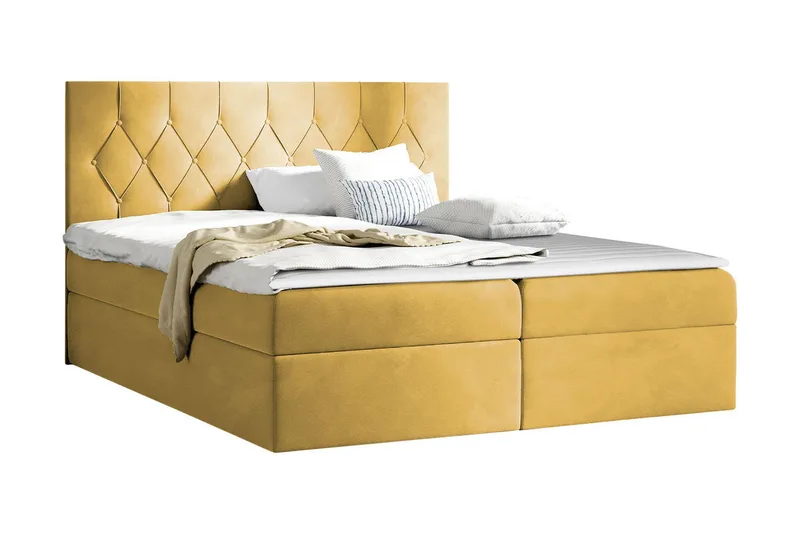 Jitendera Sängpaket Kontinentalsäng 140x200 cm med Förvaring - Gul - Products - Möbler - Säng - Komplett sängpaket