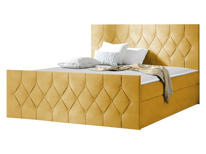 Jitendra Sängpaket Kontinentalsäng 120x200 cm med Förvaring - Gul - Products - Möbler - Säng - Komplett sängpaket