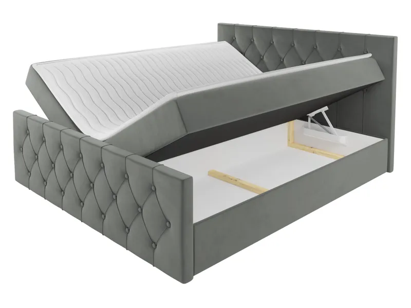 Jitendra Sängpaket Kontinentalsäng 140x200 cm med Förvaring - Blå - Products - Möbler - Säng - Komplett sängpaket