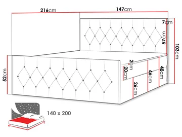 Jitendra Sängpaket Kontinentalsäng 140x200 cm med Förvaring - Grå - Products - Möbler - Säng - Komplett sängpaket