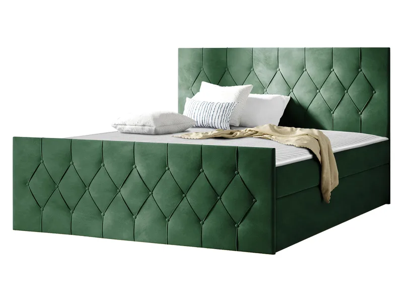Jitendra Sängpaket Kontinentalsäng 180x200 cm med Förvaring, Grön