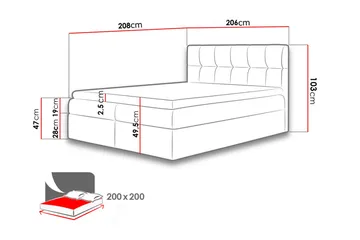 Kramvik Kontinentalsäng 200x200 - Grå - Products - Möbler - Säng - Säng med förvaring