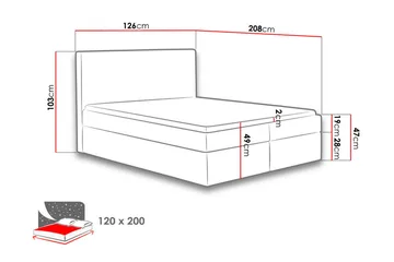 Laargard / Cosmo Sängpaket Kontinentalsäng 120x200 cm - Röd - Products - Möbler - Säng - Komplett sängpaket