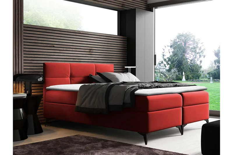 Leckersbo Komplett Sängpaket Kontinentalsäng med förvaring 120x200 cm - Röd - Products - Möbler - Säng - Komplett sängpaket
