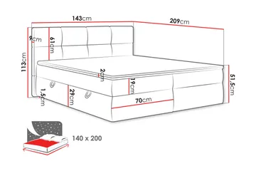 Leckersbo Komplett Sängpaket Kontinentalsäng med förvaring 140x200 cm - Grön - Products - Möbler - Säng - Komplett sängpaket