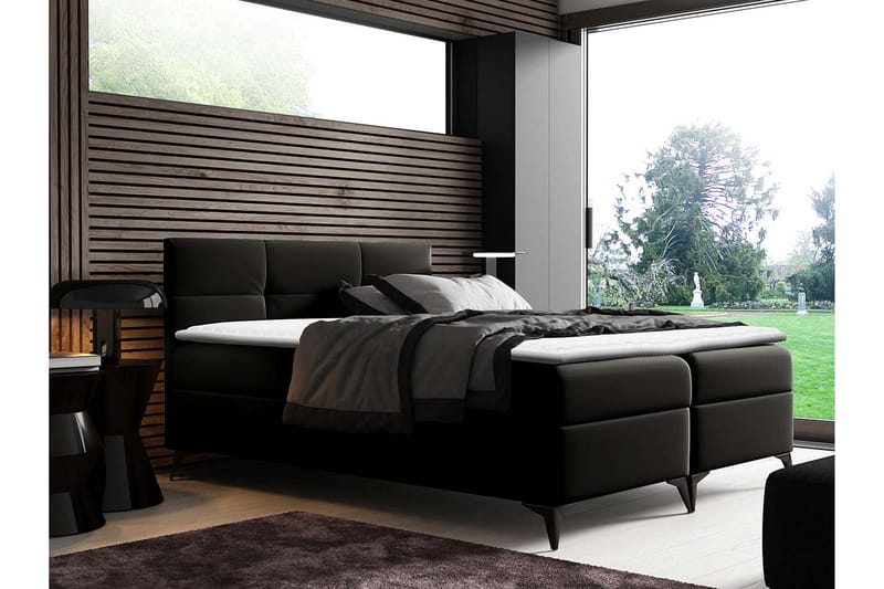 Leckersbo Komplett Sängpaket Kontinentalsäng med förvaring 140x200 cm - Svart - Products - Möbler - Säng - Komplett sängpaket