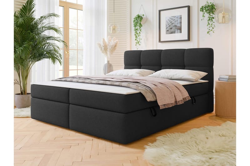 Leckersbo Komplett Sängpaket Kontinentalsäng med förvaring 180x200 cm - Svart - Products - Möbler - Säng - Komplett sängpaket