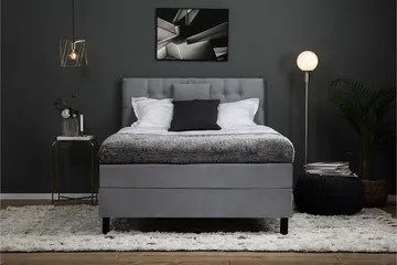Lucky Komplett Sängpaket 120x200 Skum Slät Sänggavel  Nac - Nackkudde Liten Mellangrå - Products - Möbler - Säng - Enkelsäng