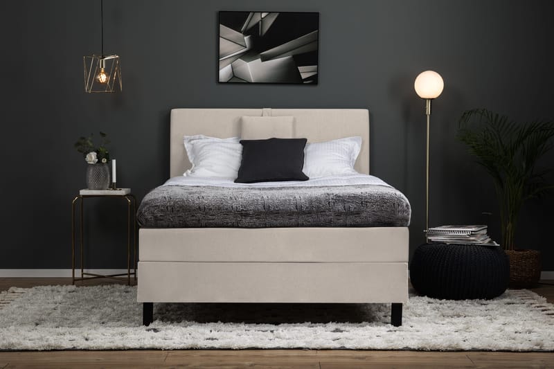 Lucky Komplett Sängpaket 120x200 Polyeter Slät Sänggavel - Nackkudde Liten Beige - Products - Möbler - Säng - Enkelsäng