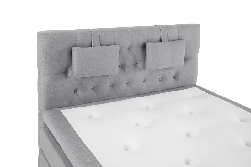 Lucky Komplett Sängpaket 140x200 Latex Diamant Sänggavel - Nackkudde Liten Mellangrå - Products - Möbler - Säng - Kontinentalsäng
