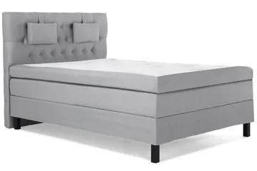 Lucky Komplett Sängpaket 140x200 Latex Diamant Sänggavel - Nackkudde Liten Mellangrå - Products - Möbler - Säng - Kontinentalsäng