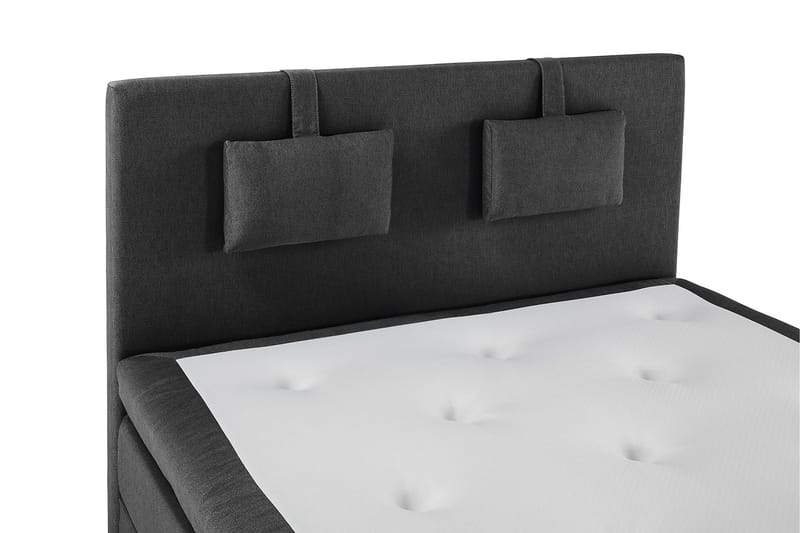 Lucky Komplett Sängpaket 140x200 Memory Slät Sänggavel - Nackkudde Liten Svart/Grå - Products - Möbler - Säng - Kontinentalsäng
