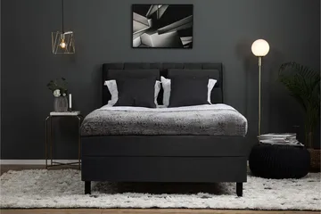 Lucky Komplett Sängpaket 140x200 Skum Diamant Sänggavel - Nackkudde Stor Svart/Grå - Products - Möbler - Säng - Kontinentalsäng