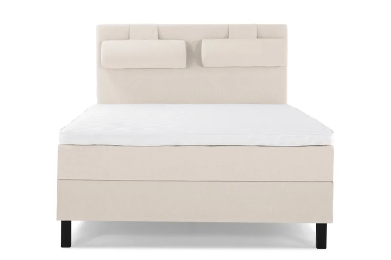 Lucky Komplett Sängpaket 140x200 Skum Slät Sänggavel, Nackkudde Stor Beige