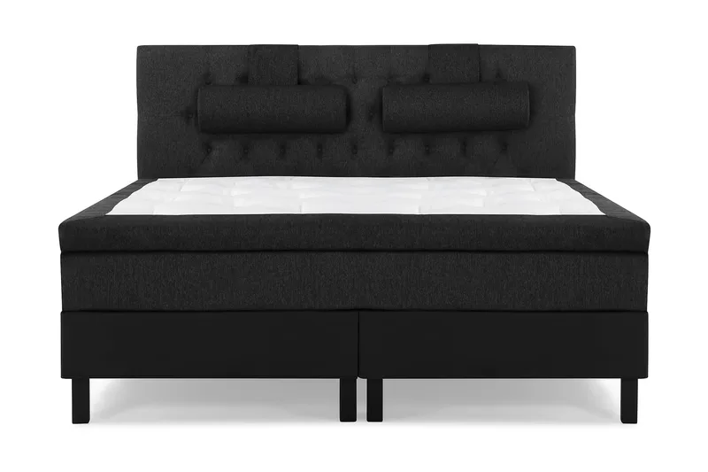 Lucky Komplett Sängpaket 160x200 Latex Diamant - Nackkudde Stor Svart/Grå/PU - Products - Möbler - Säng - Kontinentalsäng