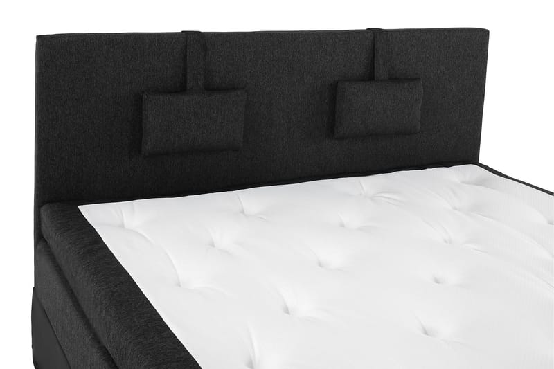Lucky Komplett Sängpaket 160x200 Latex Slät - Nackkudde Liten Svart/Grå/PU - Products - Möbler - Säng - Kontinentalsäng
