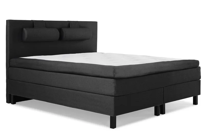 Lucky Komplett Sängpaket 160x200 Memory Slät - Nackkudde Stor Svart/Grå - Products - Möbler - Säng - Kontinentalsäng