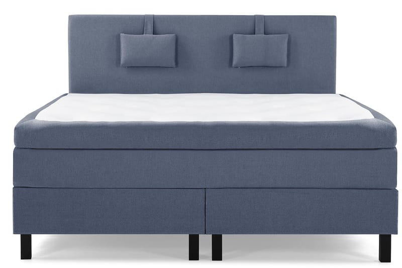Lucky Komplett Sängpaket 160x200 Memory Slät Sänggavel, Nackkudde Liten Mörkblå