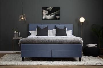 Lucky Komplett Sängpaket 160x200 Skum Slät Sänggavel - Nackkudde Liten Mörkblå - Products - Möbler - Säng - Kontinentalsäng