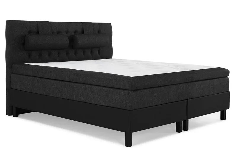 Lucky Komplett Sängpaket 180x200 Latex Diamant - Nackkudde Stor Svart/Grå/PU - Products - Möbler - Säng - Kontinentalsäng