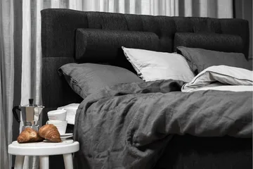 Lucky Komplett Sängpaket 180x200 Latex Diamant - Svart/Grå/PU - Products - Möbler - Säng - Kontinentalsäng