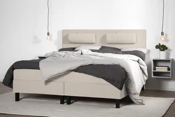 Lucky Komplett Sängpaket 180x200 Memory Slät Sänggavel - Nackkudde Stor Beige - Products - Möbler - Säng - Kontinentalsäng
