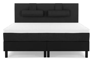 Lucky Slät Sänggavel 180 cm - Svart/Grå/PU