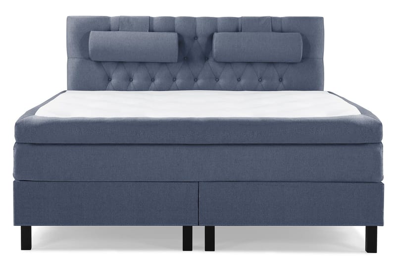 Lucky Komplett Sängpaket 180x200 Polyeter Diamant Sänggavel, Nackkudde Stor Mörkblå