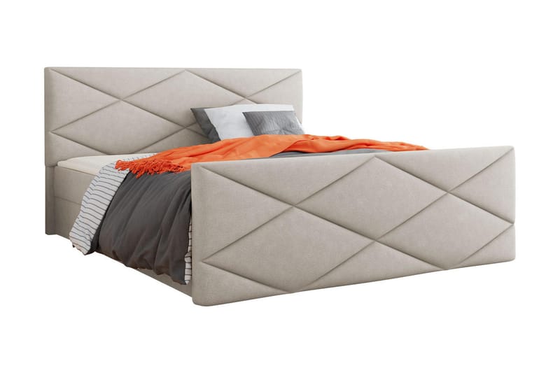 Milano Kontinentalsäng 140x200 cm med Sänggavel, Beige
