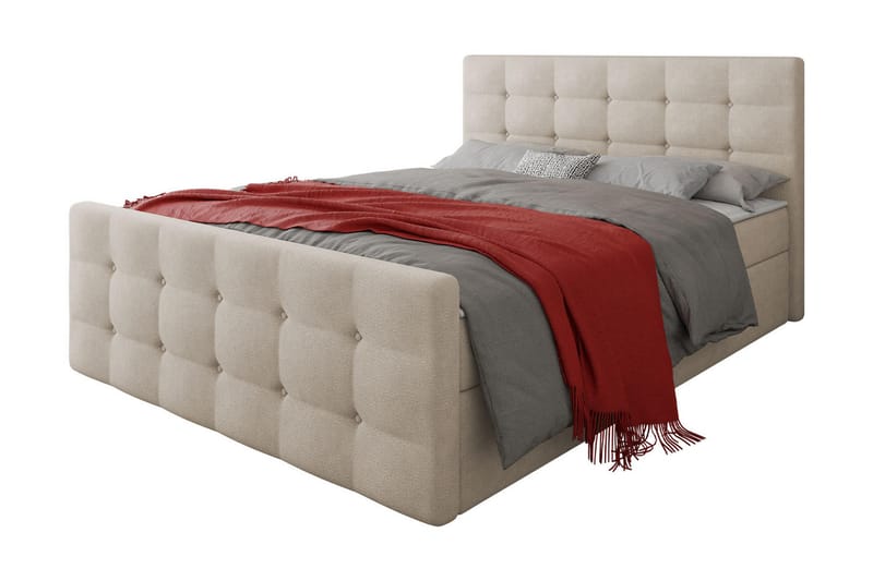 Milano Kontinentalsäng 180x200 cm med Sänggavel, Beige