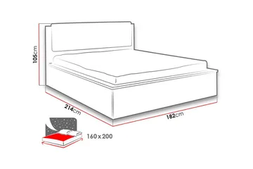 Najera Säng 182x214 cm LED-belysning Ek/Vit LED - Ek/Vit LED - Products - Möbler - Säng - Sängram & sängstomme