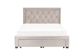 Säng med förvaringslådor Lievin - Beige, 160x200 cm - Products - Möbler - Säng - Säng med förvaring