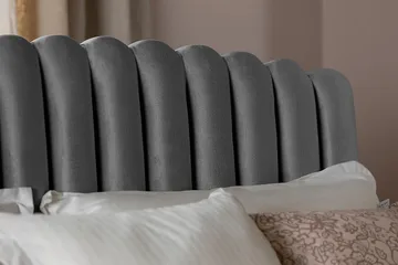 Davia Sänggavel 180 cm - Mörkgrå/Sammet - Products - Möbler - Säng - Sängtillbehör & sänggavel - Sänggavel