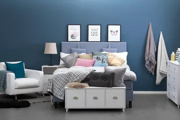 Lucky Sänggavel Slät 150 cm - Mörkblå - Products - Möbler - Säng - Sängtillbehör & sänggavel - Sänggavel