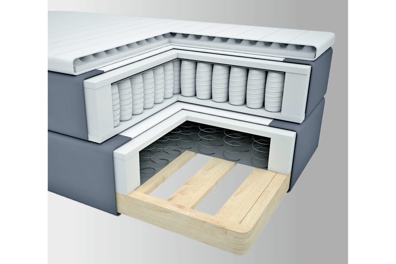 Select No 2 Komplett Sängpaket 140x200 - Ljusgrå/Svart - Products - Möbler - Säng - Kontinentalsäng