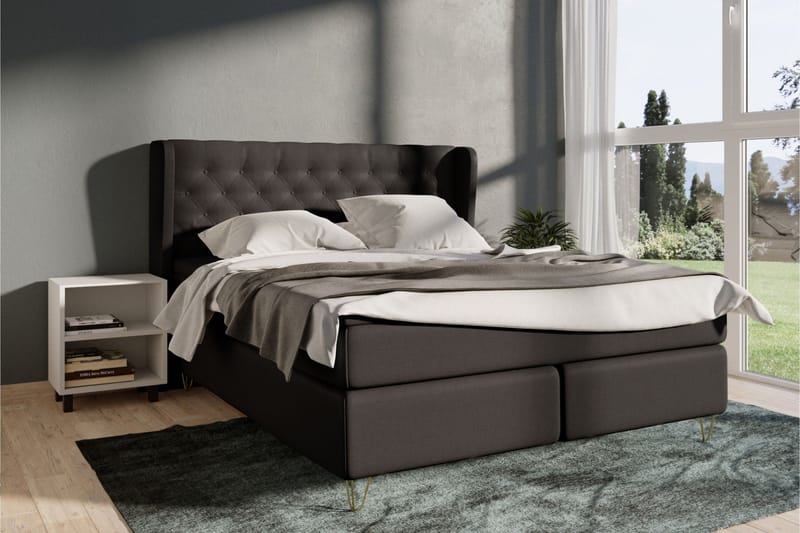 Select No 3 Komplett Sängpaket 140x200 Fast - Mörkgrå/Koppar - Products - Möbler - Säng - Kontinentalsäng