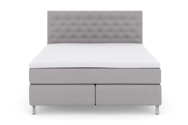 Select No 3 Komplett Sängpaket 160x200 Fast, Ljusgrå/Metall