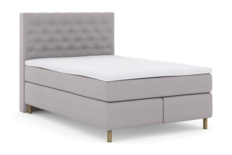 Select No 3 Kontinentalsäng 140x200 Fast/Medium - Ljusgrå/Koppar - Products - Möbler - Säng - Kontinentalsäng
