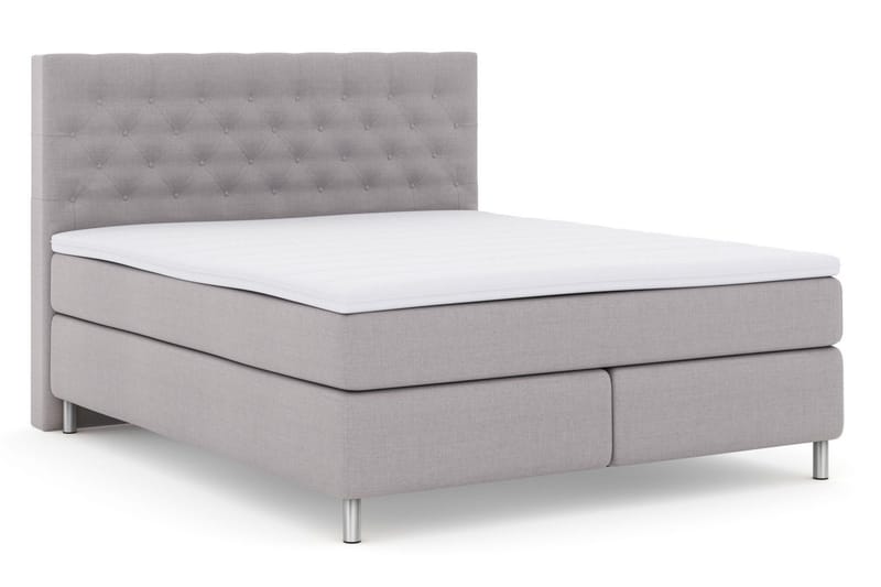 Select No 3 Kontinentalsäng 180x200 Fast/Medium - Ljusgrå/Metall - Products - Möbler - Säng - Kontinentalsäng