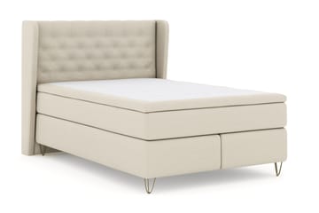 Select No 4 Komplett Sängpaket 140x200 Fast - Beige/Metall V-form - Products - Möbler - Säng - Kontinentalsäng